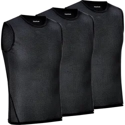 Ultralight Mesh Ärmelloses Unterhemd 3er Pack schwarz / XL