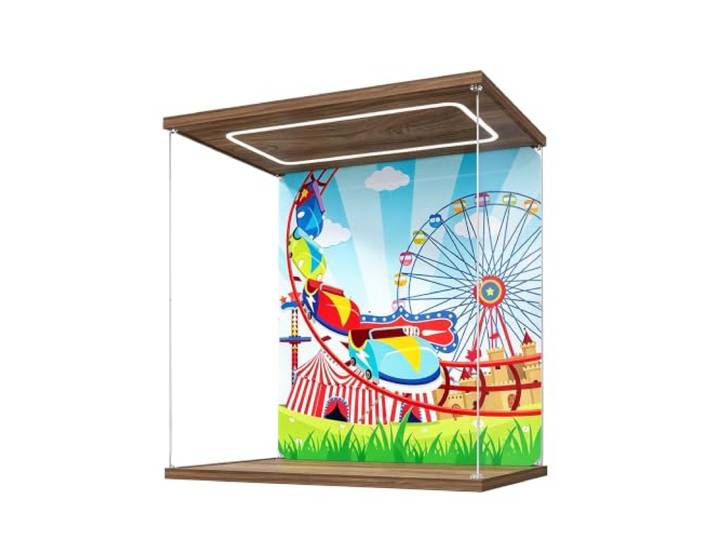 Vitrine kompatibel mit Le-go 10247 Riesenrad-Sets (Lichtbox A) Staubdichte Vitrine Box, Aufbewahrung zu Hause, kompatibel mit Le-go 10247 Riesenrad (nur Box)