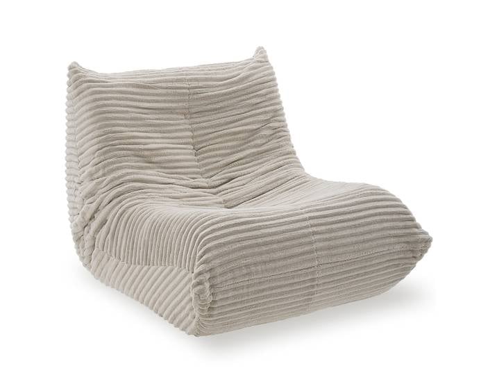 Relaxsessel Logo, rutschfest, formstabil, Premiumschaumstoff - Samtcord beige