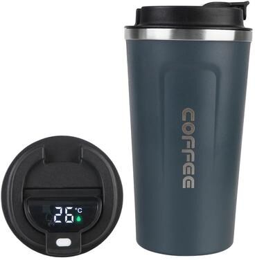 Uplift Essentials Thermo Cafe Coffee Mug Stainless Steel Leak Proof Travel Cup 510ml Blue Digit