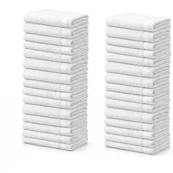 Ivedin Home - Hotel Spa Handtuch Baumwolle Frottee 520 GSM  | 30 St. 70x140 (Dusche, Pool) Weiß