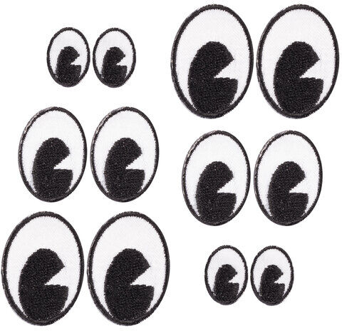 buttinette Applikationen "Augen", 1,5–2,9 cm, 12 Stück