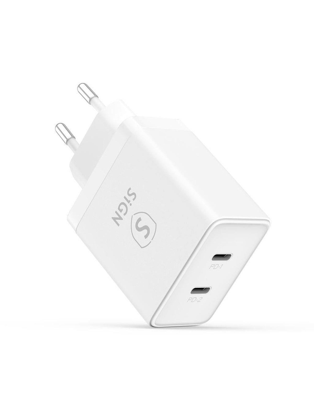 SiGN Dual USB-C PD Charger 40W - White