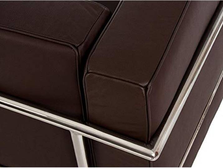 Sessel aus Edelstahl, italienisches Leder, Schwarz,Braun, Cognac, Weiß