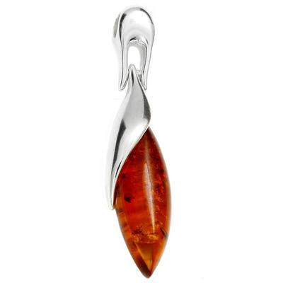 Kettenanhänger OSTSEE-SCHMUCK "- Rosali - Silber 925/000 - Bernstein" Gr. 50, silber (silber 925, silberfarben, weiß), Schmuckanhänger, Damen, Silber 925 (Sterlingsilber), Kettenanhänger