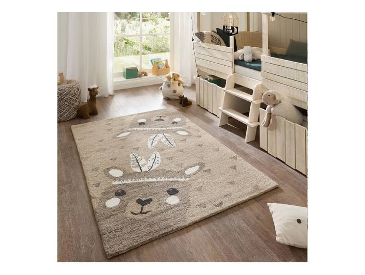 THEKO Kinderteppich Gaia Kids Alpaca, rechteckig, Höhe: 10 mm, hangetuftet, reine Schurwolle, Motiv Alpaca, Kinderzimmer