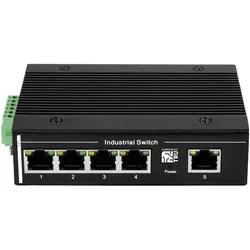 Tru Components TC-XL-205GP Industrial Ethernet Switch 1+4 Port 10 / 100 / 1000 (5 Ports), Netzwerk Switch, Schwarz