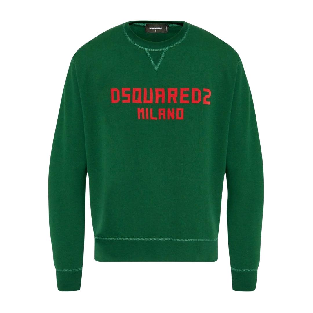 Dsquared2 Milano Logo Cool Fit Grünes Sweatshirt