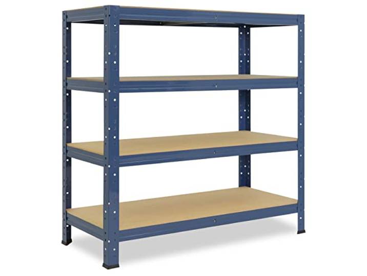 shelfplaza Home 100x110x60cm Schwerlastregal blau mit 4 Böden x 175kg Kellerregal · Lagerregal · Metallregal · Regale für Kellerraum · Steckregal · Abstellraum Regal