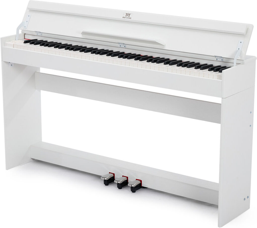 COSVALVE Wooden 88 Key Digital Piano with 3-Pedals White 90cm H X 133.5cm W X 29cm D