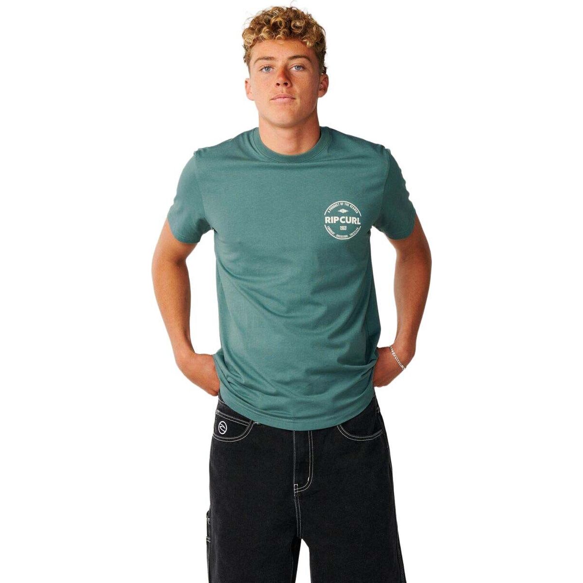 RipCurl Staple Tee muted green (8088) XS 12RMTE-8088-XS