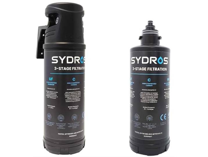 SYDROS Performance Bundle - 3-Stufen-Wasserfilter mit Ersatzfiltern Zuverlässige 3-Stufen-Filtration gegen Mikroplastik, Bakterien, E. coli, Legionellen und Pilzsporen – inkl. Ersatzfilter