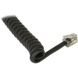 Good Connections RJ10 Telefonhörerkabel 4m Spiralkabel Stecker/Stecker schwarz
