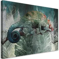 WANDBILD chamäleon im dschungel