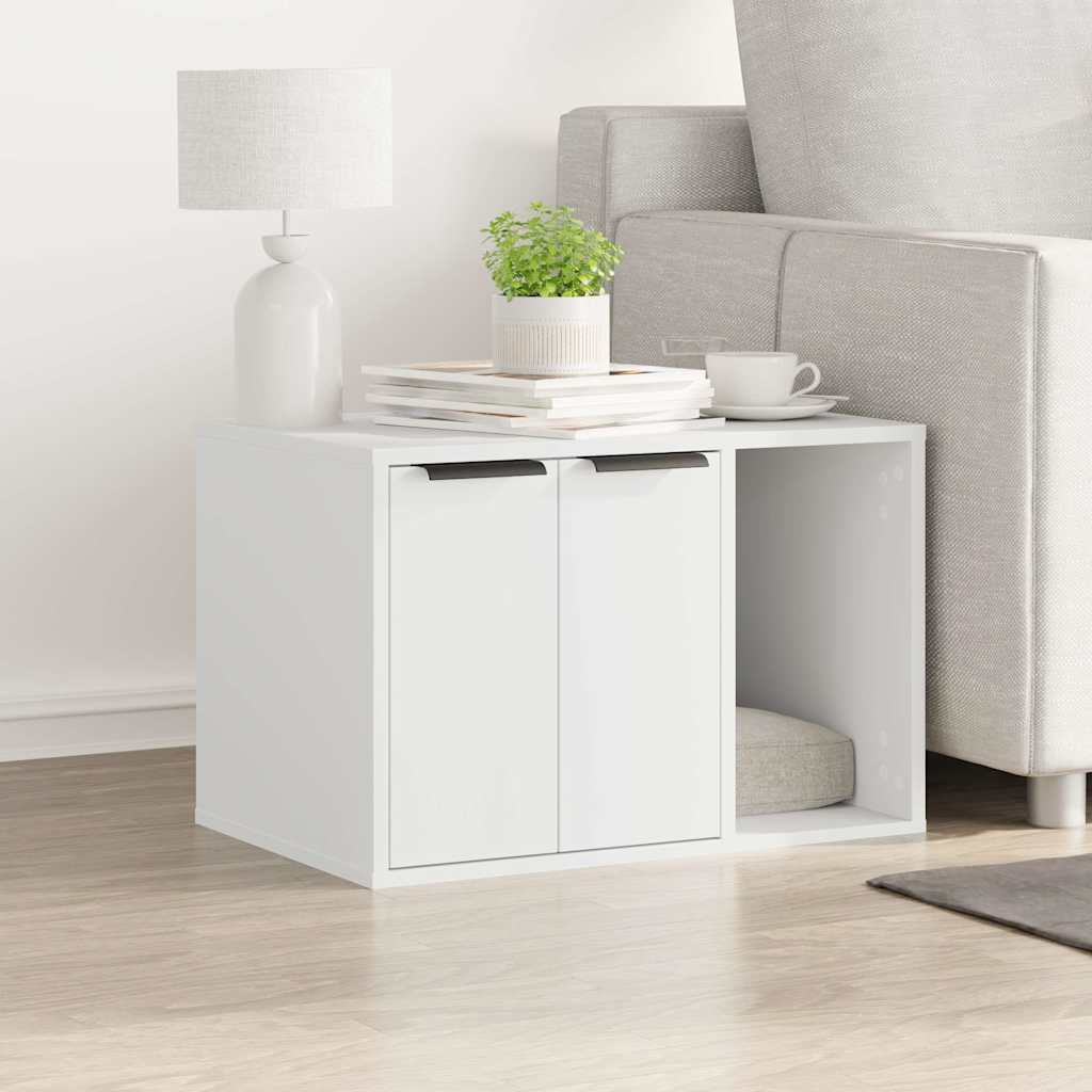vidaXL Mueble arenero para gatos madera ingeniería blanco 60x40x40 cm Blanco