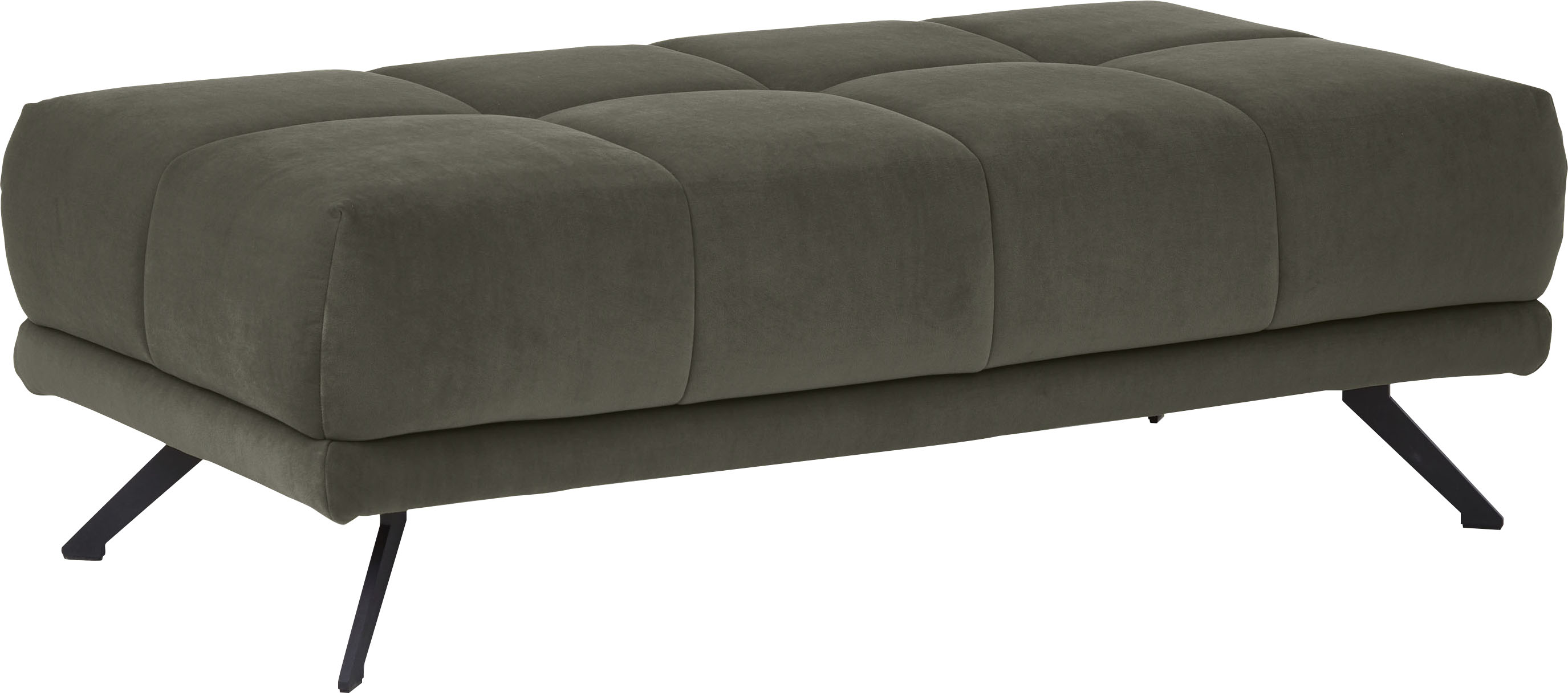 Hocker DIE PLANBAR "MP-IN20041", grün (olive), B:137cm H:43cm T:73cm, 100% Polyester, Hocker, Polsterhocker, Besondere Merkmale: in modernem Polyestervelours mit Samtoptik