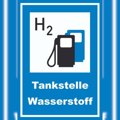 HB-Druck Wasserstofftankstelle Schild A6 (105x148mm)