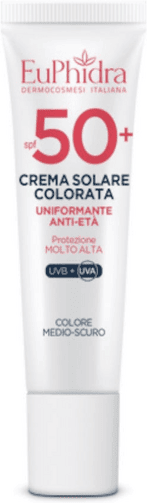 EuPhidra Crema Solare Viso Colorata SPF 50+ Colorazione Medio-Scura 30 ml