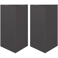 Helloshop26 - Pflanzkübel Hochbeet Pflanzen Blumen Garten Terrassen 2er-Set dreieckig 50 x 43 x 75 cm Stahl schwarz 02_0039106