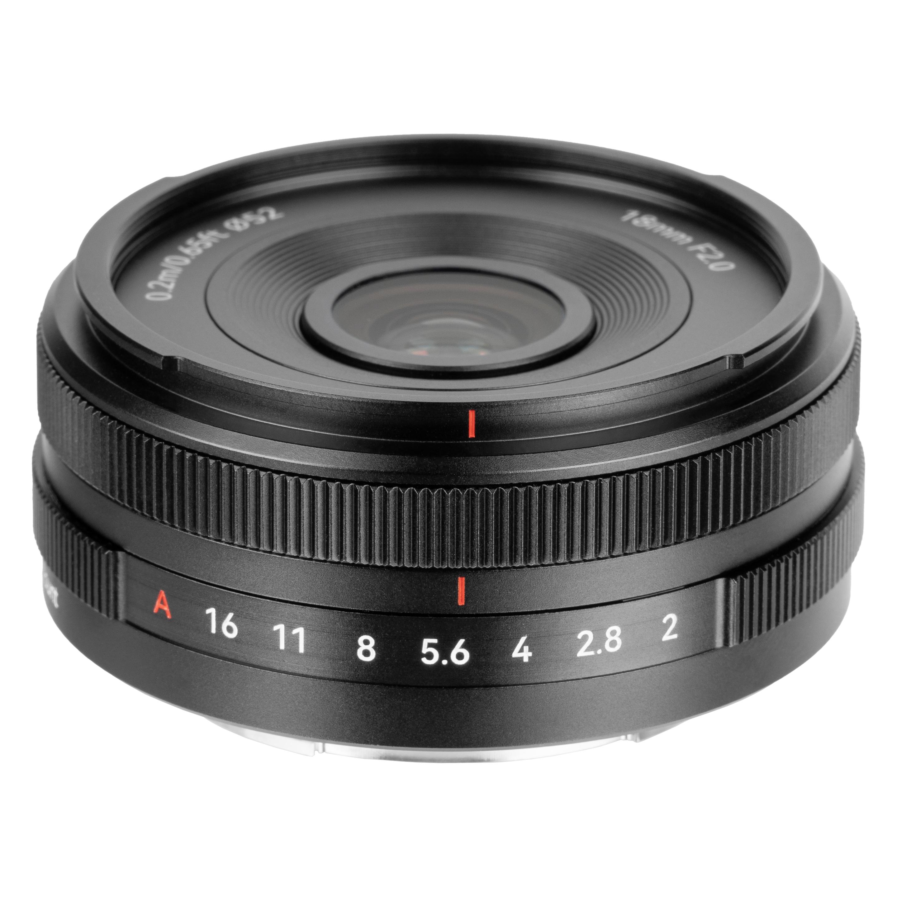7artisans AF 18 mm f/2,0 Lite-Serie - APS-C - Sony E-Mount (Sony E, APS-C / DX) (AF18F2B-E APS-C)