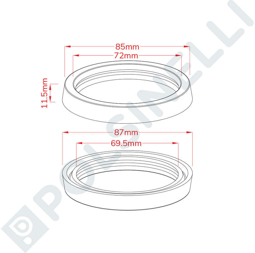 Polsinelli Bague pour cric hydraulique en polyuréthane ⌀70