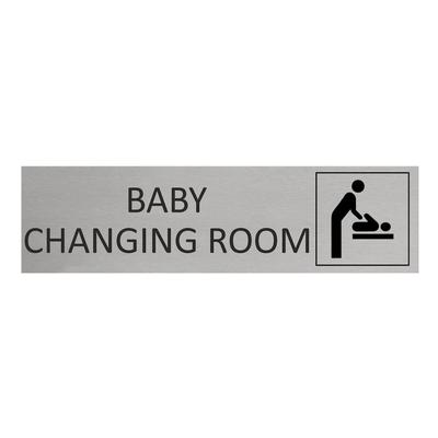 CombiCraft Aluminium Türschild Baby Change Room 165x45mm mit 3M-Tape zur Befestigung, einfache Kennzeichnung von Räumen und Bereichen