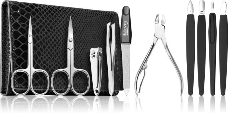 DuKaS Premium Line Solingen 252 kit manucure + trousse en cuir Black