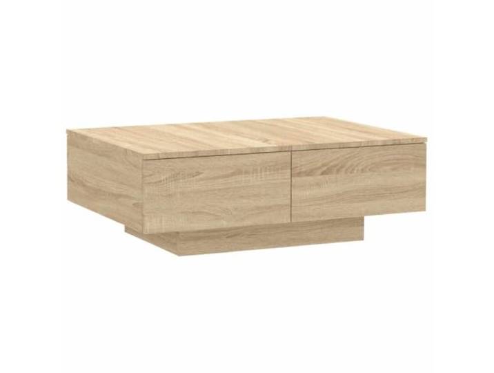 LASWWQMRF Couchtisch Sonoma-Eiche 90x60x31 cm Holzwerkstoff Tisch Flacher Wohnzimmertisch in Sonoma-Eiche Optik für Snacks, Getränke und Dekoration. Pflegeleichte Ablagefläche.