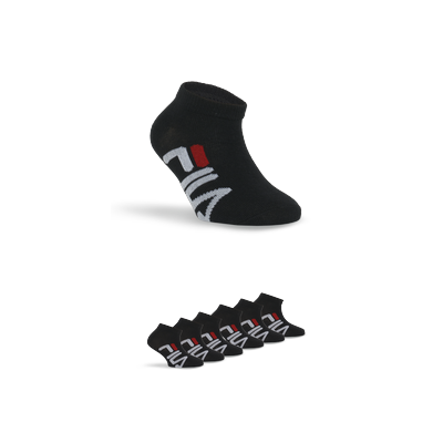 Sneakersocken FILA "JUNIOR UNISEX INVISIBLE SOCKS", Mädchen, Gr. 27-30, schwarz, diverse Faserarten, unifarben mit Farbeinsatz, normal, Socken Sneakersocken, mit Logoschriftzug seitlich