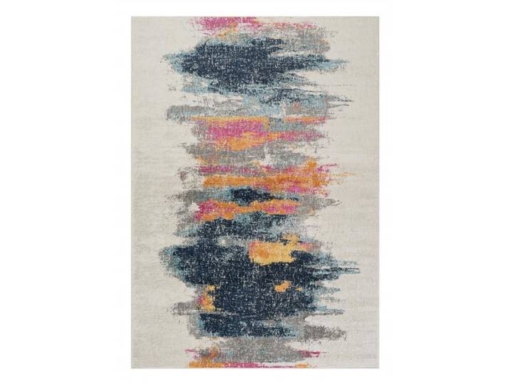 Tapis d'orient 120x170 en polypropylène bleu rose multicolore.