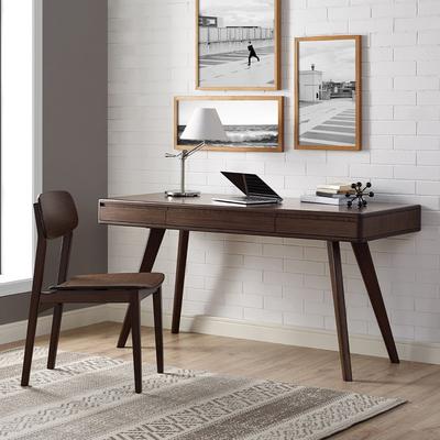 Bamax Dylan 60 in. Amber Solid Bamboo Writing Desk with Storage Drawer