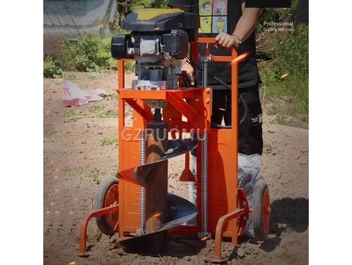 Machine de forage au sol 7,3 kW haute puissance pour plantation d'arbres, foreuse à trous quatre temps 225 CC, ponceuse à pédale, piqureuse