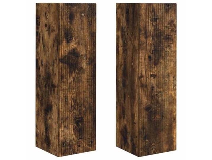KTHLBRH TV-Schrank zur Wandmontage, 2 Stück, Eiche Rauch, aus technischem 90° Scharniertüren, Regale, platzsparend, minimalistischer Stil, Wohnzimmer