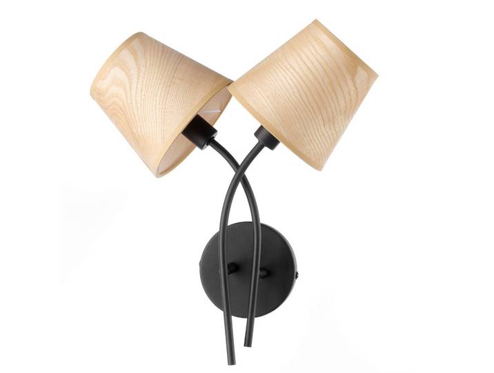 Wandleuchte Asia Schwarz/Eiche max. 6 Watt Wandlampe