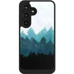 Nivocase Hülle für Samsung Galaxy S24 Handyhülle NIVOcore Case Schwarz Abstrakt Baum Wald (Samsung Galaxy S24), Smartphone Hülle, Schwarz