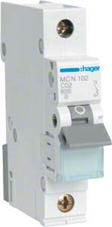 Hager Disjoncteur unipolaire C-2A, 6kA MCN102 (MCN102)
