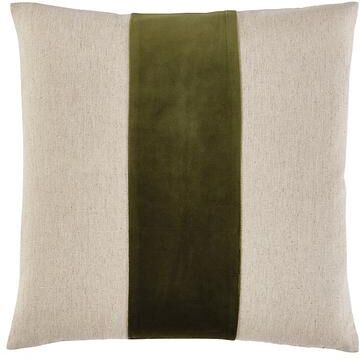 "Velvet Colorblock Natural Linen Pillow - Terra Cotta 12"" x 20"" - Ballard Designs"