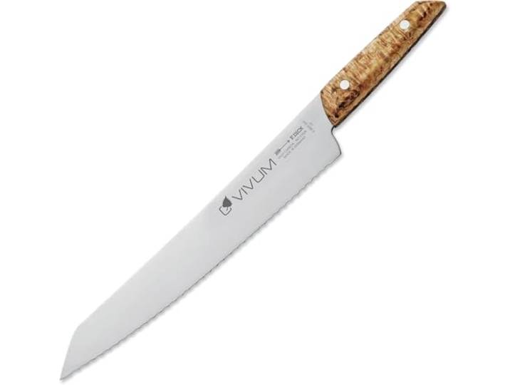 F. DICK Brotmesser VIVUM 26 cm - rostfrei, Klinge extra scharf, Wellenschliff, Sägemesser Birkenholz Designgriff komfortabel - Spezialstahl Küchenmesser - Profi Messer Made in Germany - 83639262H