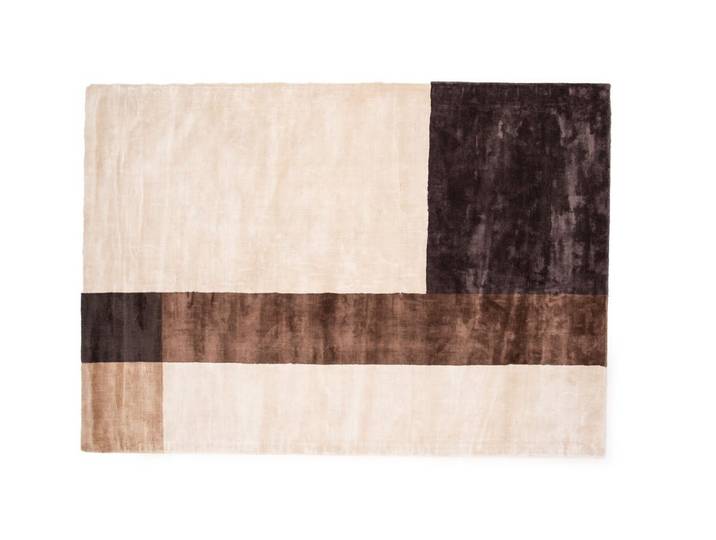 Teppich Adel – mit Karomuster aus Viskose - Braun - Luxusbetten24