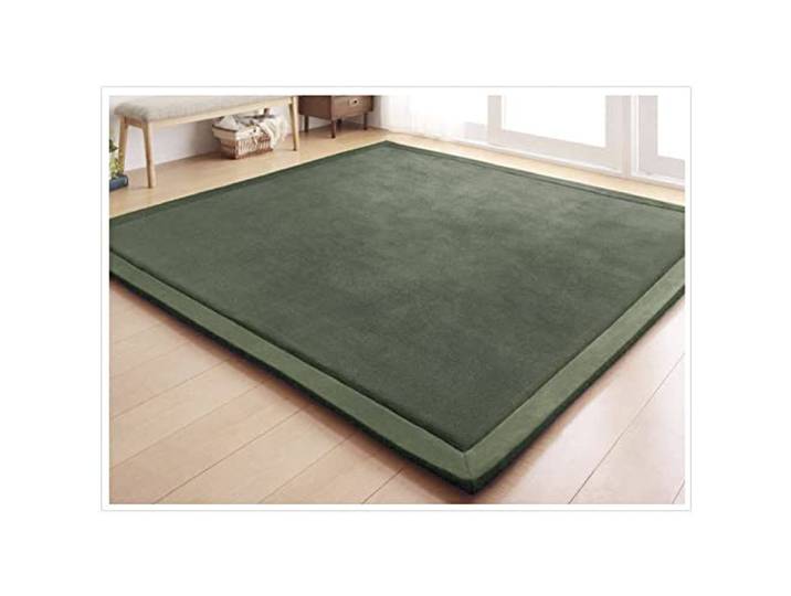 Loartee 200x400cm Kinder-Teppich, korallenrote Samt-Krabbeldecke fürs Kind Olivgrün, Korallenroter Samt-Kinderteppich, stoßdämpfend, für Krabbelkinder