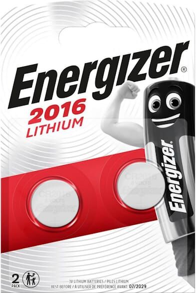 Batteri Energizer Cell Lithium CR2016, 2/fp