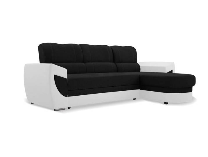 Ecksofa TRENDI Rechts Schwarz/weiß (Bahama 36 + Soft 17)