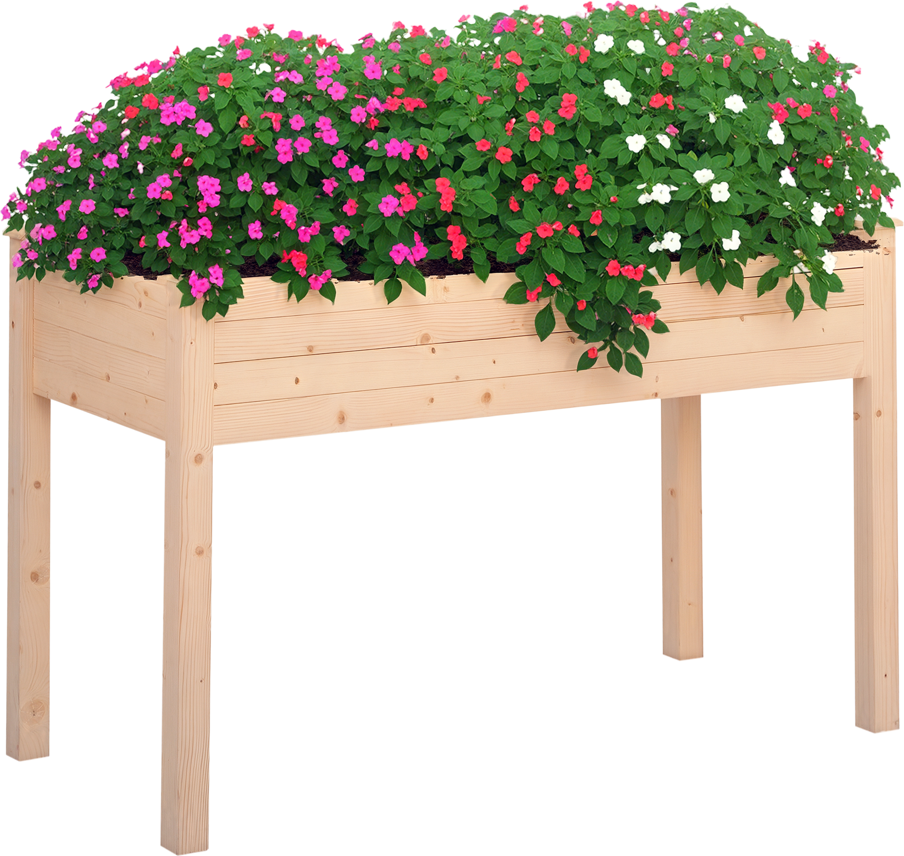 Outsunny Orto Urbano Pensile Tavolo Porta Piante con Fodera in Tessuto per Giardino 122.5x56.5x76cm legno Aosom