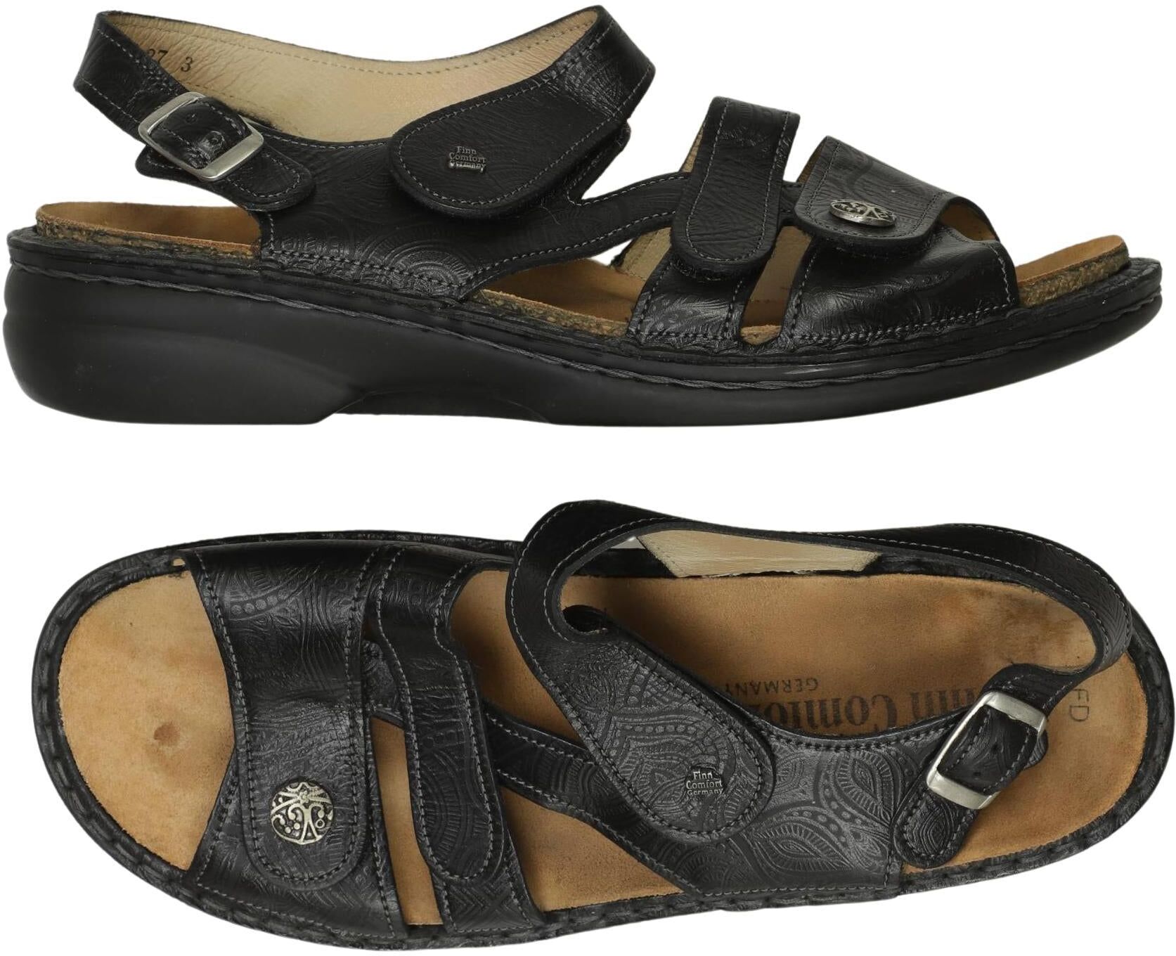Finn comfort Damen Sandalen, Schwarz, Gr. EU 41, kein / Etikett - Second Hand