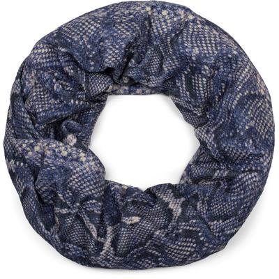 Loop STYLEBREAKER "Loop Schal Glitzer Schlangen Muster", Damen, blau, Obermaterial: 50% Viskose CV. 50% Polyester PES., Modisch, Modetücher Loop