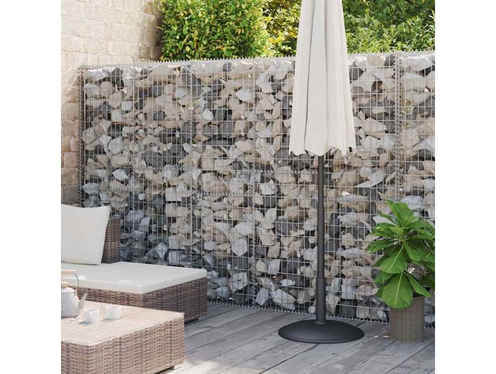 vidaXL Gabionenwand mit Abdeckung Verzinkter Stahl 900x30x200 cm