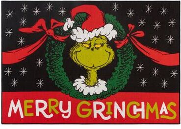 "Licensed Dr Seuss Grinch ""Merry Grinchmas"" Christmas Novelty Area Rug - 54""x78"""