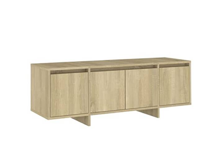 GKHPYURE TV-Schrank Sonoma-Eiche 120 x 30 x 40,5 cm Spanplatte 4 Türen, Stereo-Schrank, für Wohnzimmer, leicht zu reinigen, Montage erforderlich