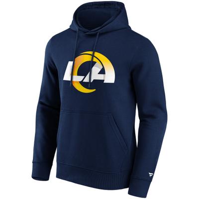 Kapuzenpullover FANATICS "Fanatics Hoodie Los Angeles Rams Primary Logo Graphic", Damen, Gr. M, blau, 80% Baumwolle, 20% Polyester, Pullover Kapuzenpullover