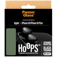 Hoops Ceramic Kameraschutz, Schutzfolie schwarz, iPhone 16 / 16 Plus